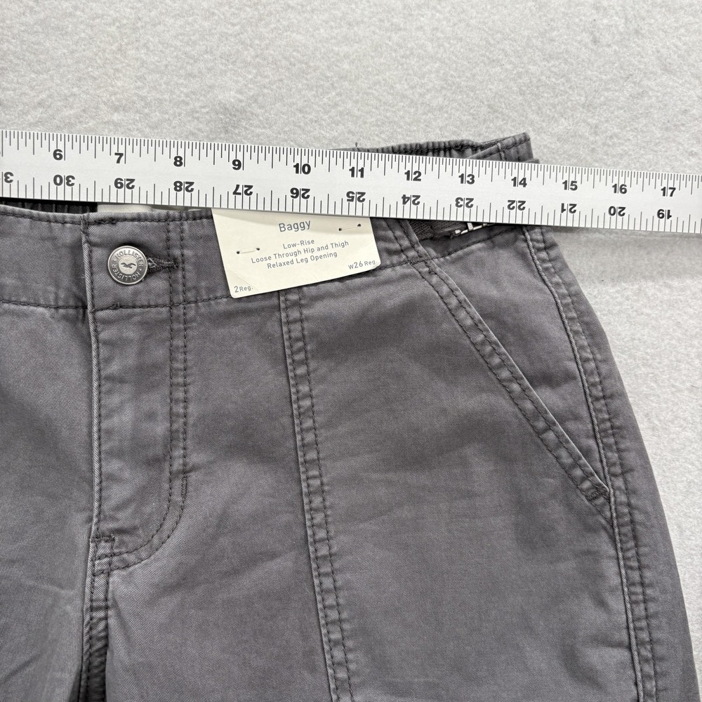 Hollister Low-Rise Baggy Cargo Pants Womens 2 Gray Adjustable Waist Skater Y2K - Picture 7 of 13
